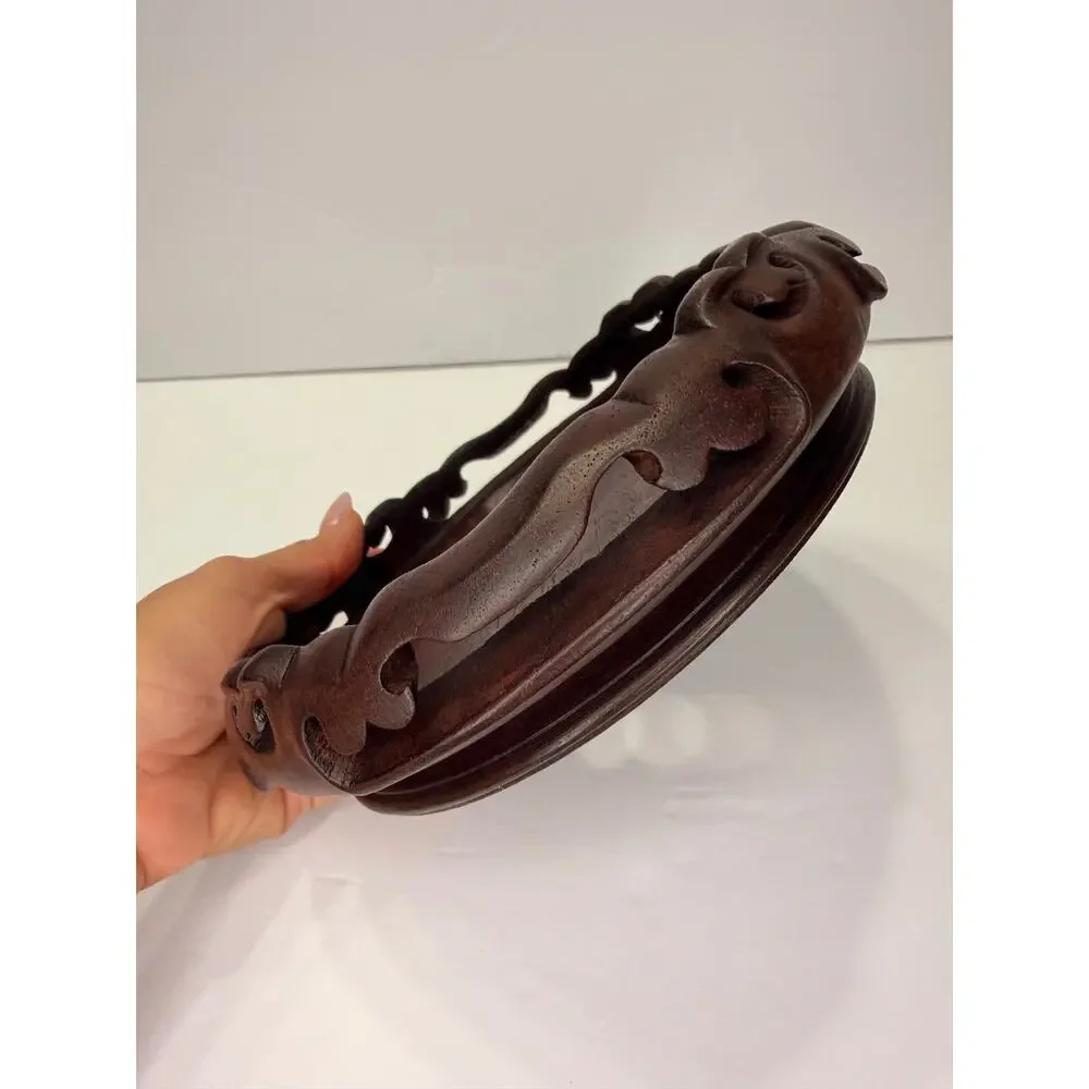 Vintage Chinese Carved Rosewood Vase Planter Display Stand